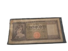 BANCONOTA ITALIA 500 LIRE ORNATA DI SPIGHE DECR. MIN. 14 AGOSTO 1947   
