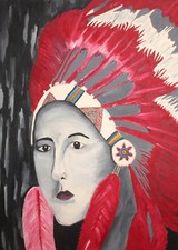 Dipinto ad olio ritratto di