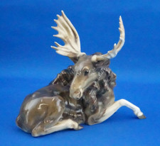 Hutschenreuther Karl TUTTER scultura animale Alce porcellana GERMANIA 1900 XX