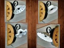 LAMPADARIO RUOTA PARETE APPLIQUE RUSTICO COUNTRY SALONE CUCINA TAVERNETTA 1 LUCE