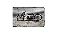 Baker Motorbike Sign Metal