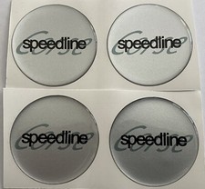 SPEEDLINE CORSE COPRICERCHIO IN LEGA COPRICERCHIO CENTRALE ADESIVI A CUPOLA X4 ARGENTO NERO TUTTE LE MISURE