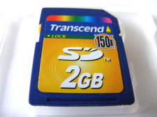 2GB Secure Digital Card 150x (scheda SD 2GB) TRANSCEND usata