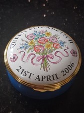 Q E 11 LIMITED 5 OF 500 Halcyon Days Enamel Trinket Dish 21st April 2006