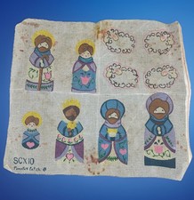 Tela punto ago dipinta a mano