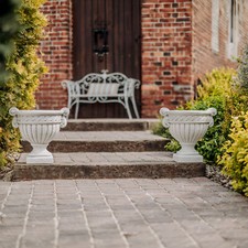 Fioriere vaso in pietra set di 2 trogolo 43 cm 27 kg 12 litri cemento antigelo