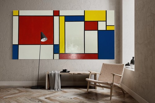 Quadro mondrian dipinto mano - mondrian,