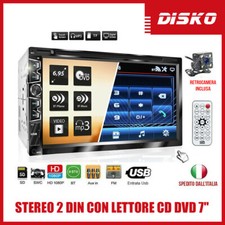 STEREO AUTO RADIO 2 DIN CON LETTORE CD DVD 7" POLLICI USB BLUETOOTH MP3 MP5 HD