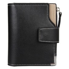  Portafoglio da uomo in pelle vintage 1pc Portafoglio a tre ante con cerniera