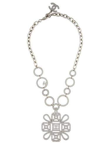 Chanel strass silver collar - chanel, cc