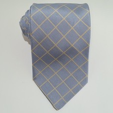 Cravatta Uomo Seta Cotone Azzurra Righe Top Elegante Cerimonia Lavoro Business