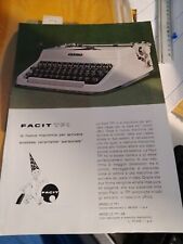 1960 Facit TP-1   macchina da scrivere , BROCHURE INFORMATIVA , SALES BROCHURE