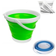 SECCHIO PIEGHEVOLE 5L RICHIUDIBILE SILICONE SALVASPAZIO MULTIUSO CON MANICO