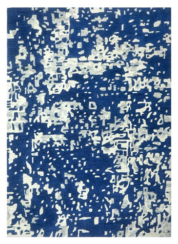 Tappeto trapuntato mano blu - mano,