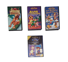 Set 3 Videocassette VHS Walt Disney + 1 Dvd Cartoni Animati da Collezione