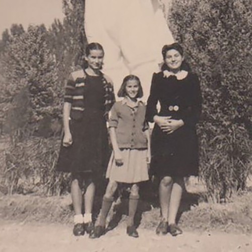 Foto antica tre belle - tre,