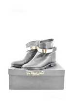 Stivaletti Donna Via Roma 15 Neri Con Parte Rigida Dorata N 39 Con Scatola