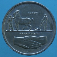 SVIZZERA 5 FRANCHI 1939 ESPOSIZIONE ZURIGO ARGENTO SILVER COIN CURRENCY