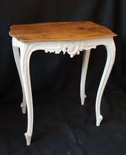 ANTICO TAVOLINO IN NOCE STILE ROCAILLE RIVISTO IN STILE PROVENZALE SHABBY CHIC
