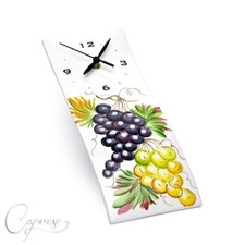 Orologio Da Parete In Ceramica Bassano Con Motivo Di Uva 31 CM Nuovo Dall'Italia