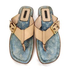 Louis Vuitton sandali infradito tessuto bicolore taglia 36,5 US circa 5,5 da ...