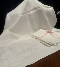 Antica Tovaglia Di Fiandra 8 Tovaglioli Orlo Giorno Monogramma MP 240x160 A Mano