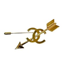 Spilla Chanel vintage motivo freccia Coco Mark placcata oro 638635