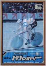 foto poster Francesco Moser Vigorelli 86 Record ora bicicletta ruote lenticolari