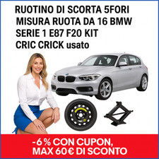 ? Ruotino di Scorta 16" BMW Serie 1 E87 F20 5Fori Kit Cric 2004-2020 Usato ??