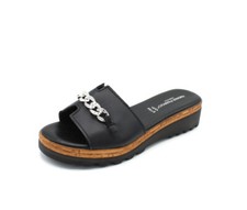 Women's Leather Wedge Slippers