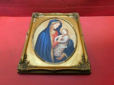 DIPINTO OLIO SU TELA DI A. BUSSETTI 60X50 CM MADONNA E GESU' BAMBINO