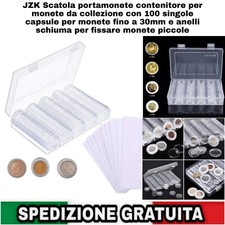 Scatola portamonete contenitore per monete da collezione con 100 singole Capsule
