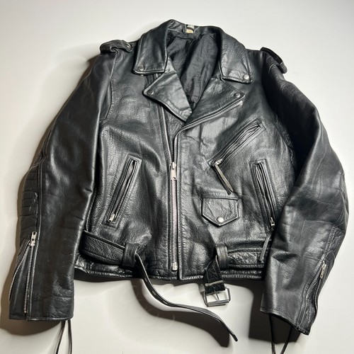 Giacca moto biker - pelle, nera