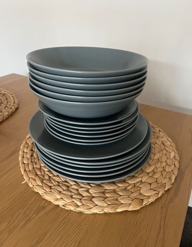 Piatti ikea dinera grigio blu - piatti,