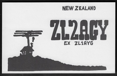 Qsl radio card - qsl, card"zl2agy,tony