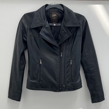 Giacca Moto Nera Zip Vera