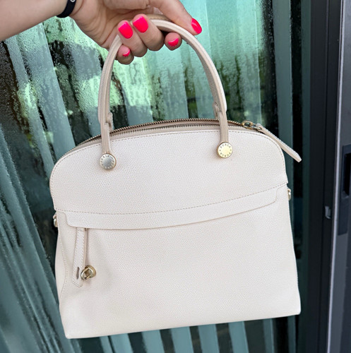 Furla cream satchel with - satchel,