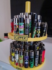 LOTTO N.90+ ACCENDINI CLIPPER DA COLLEZIONE +2 Espositori