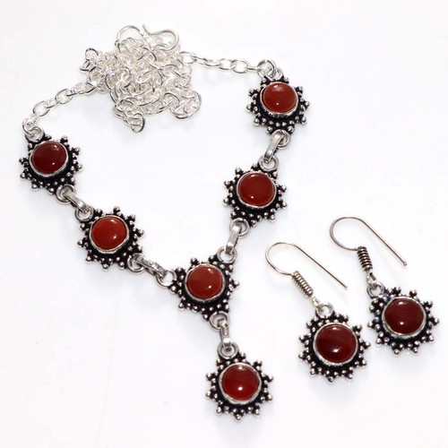 Set orecchini collana - , corniola