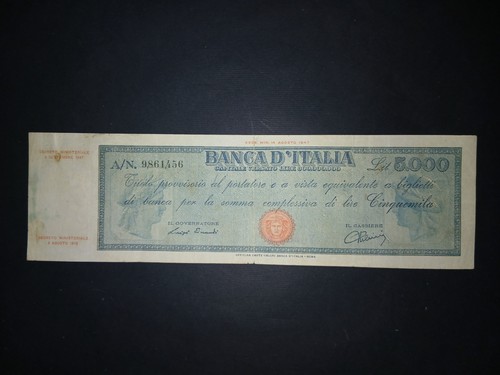 5000 lire titolo - titolo, provvisorio