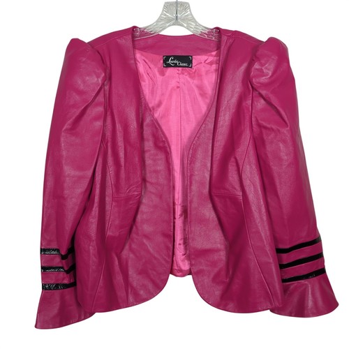 Giacca pelle rosa vintage - rosa,
