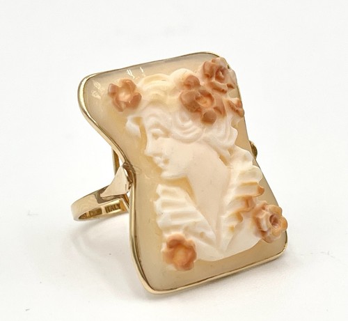 Anello oro 14kt cammeo - anello,