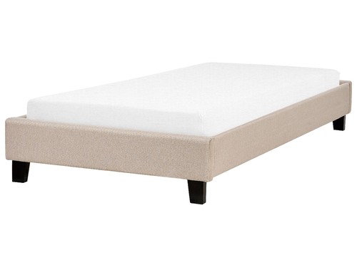 Letto imbottito tessuto beige