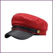 Cappello unisex pelle PU cappello marinaio autunno per donna uomo vintage nero donna