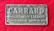 EMBLEMA  STEMMA D'EPOCA  TRATTORE  CARRARO  ORIGINALE IN ALLUMINIO