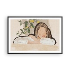 Poster 91x61cm Donna Limoni Minimalismo Stampe Immagini Quadri Moderni Murale