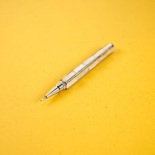 penna artigianale vintage in metallo e madreperla