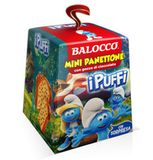 PANDORO PUFFI Balocco 80 gr con Sorpresa Puffetta Natale Mini Pandoro Cioccolato