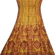 Sari Vintage Giallo 100% Seta