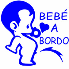 Adesivo AUTO BEBE' A BORDO BLU
